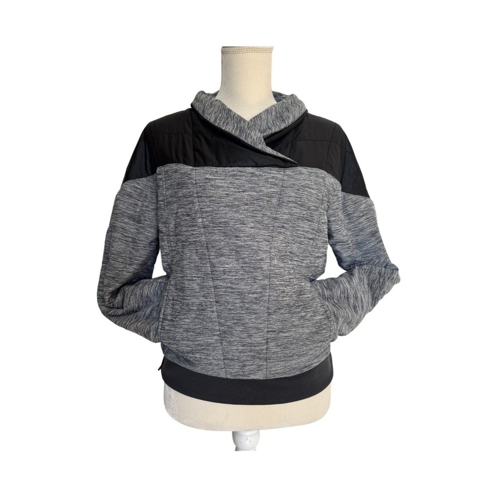 The North Face Pseudio Pullover Jacket Womens Gray Black Performance Pockets